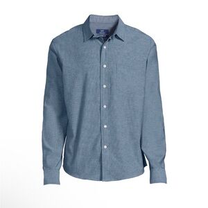 Mens GEORGE Long Sleeved Shirt Size 2XL 50” To 52” Blue 97% Cotton New